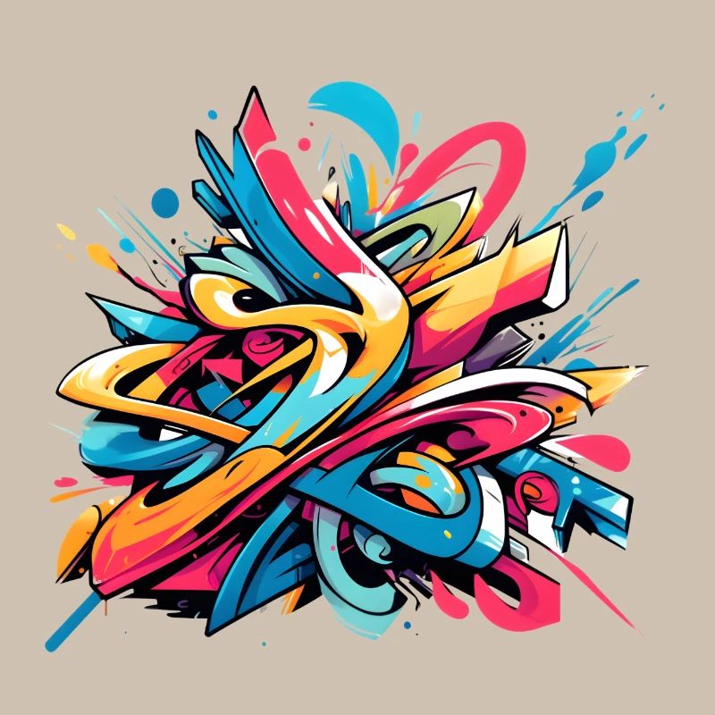 Cool Colorful Dynamic Graffiti Illustration