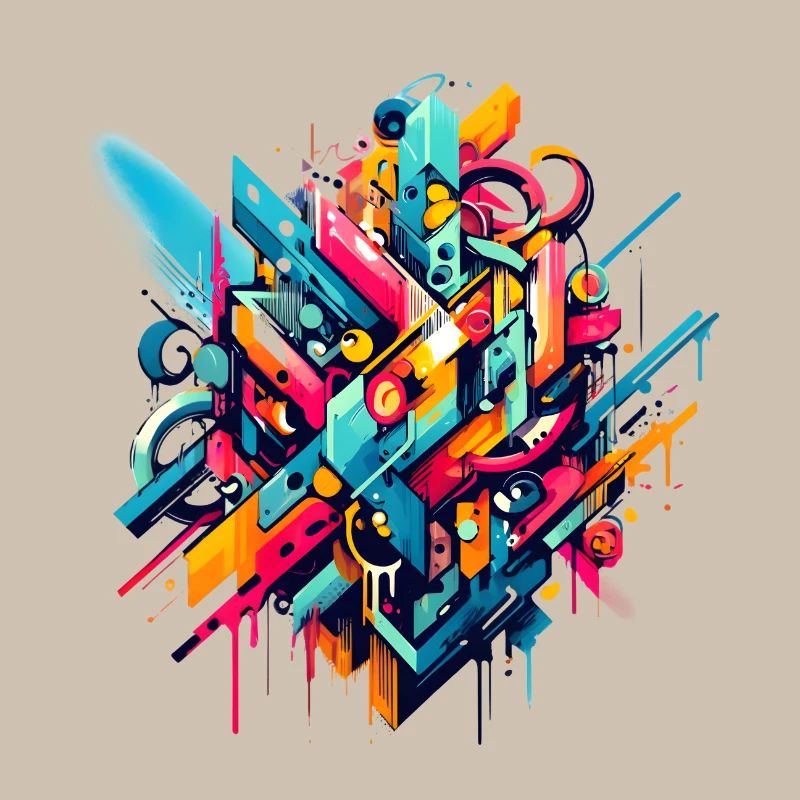 Illustration de graffiti dynamique coloré cool