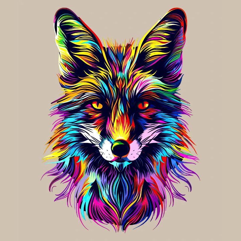 Fox Pop Art Colorful Fox Lover Red Fox Foxes