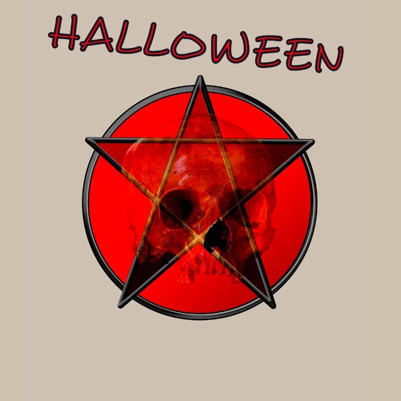 Pentagram with skull