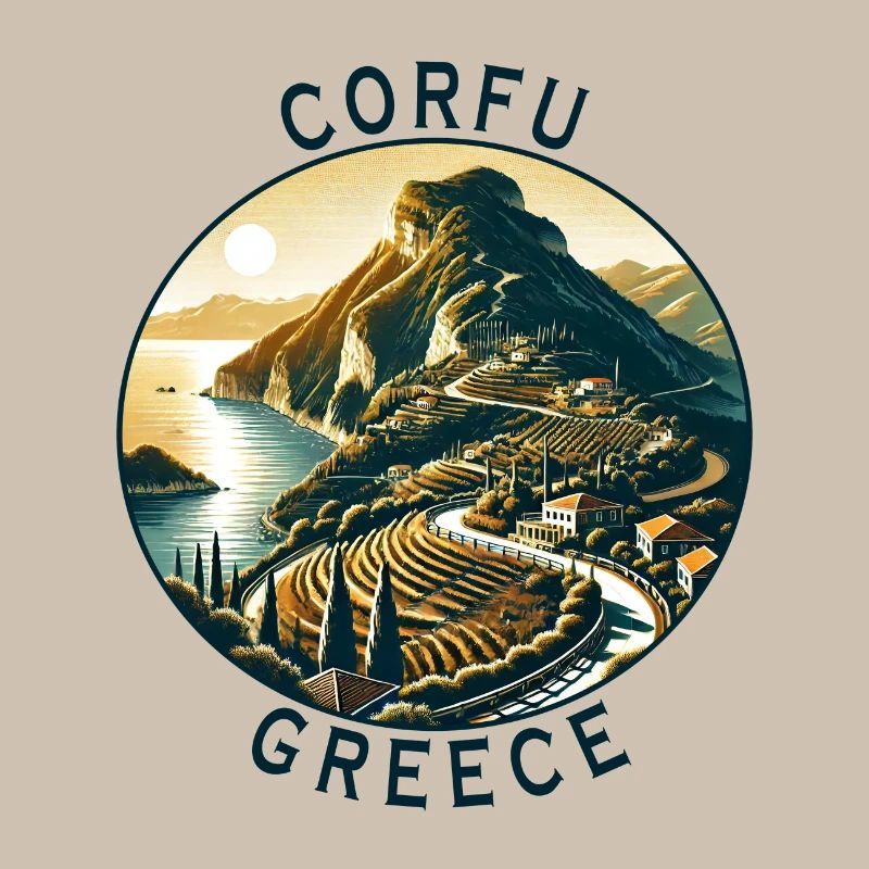 Design de l'île de Corfou en Grèce