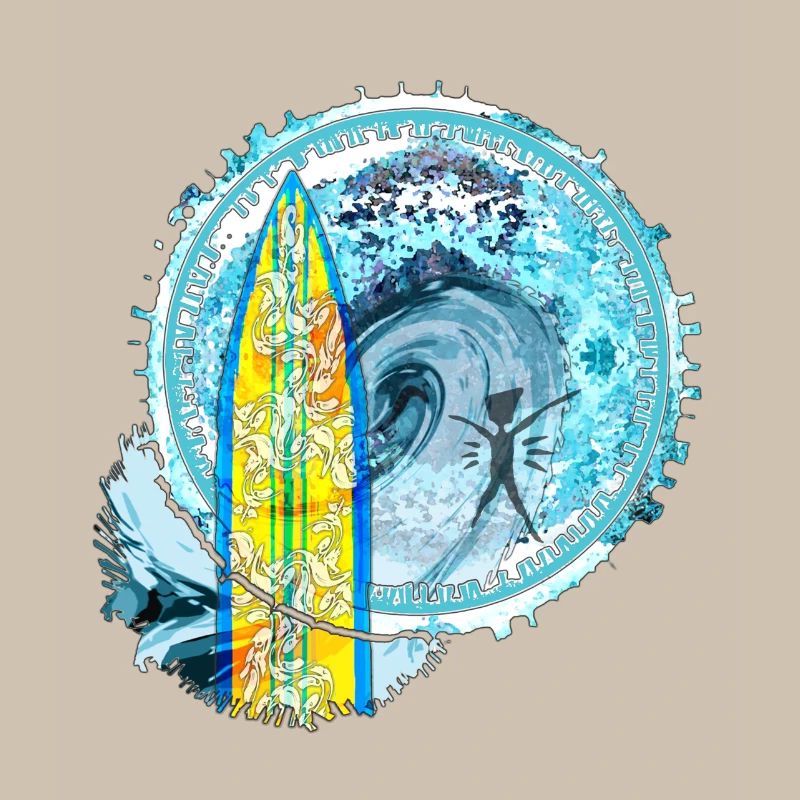 Surf Waves Abstract Art Print