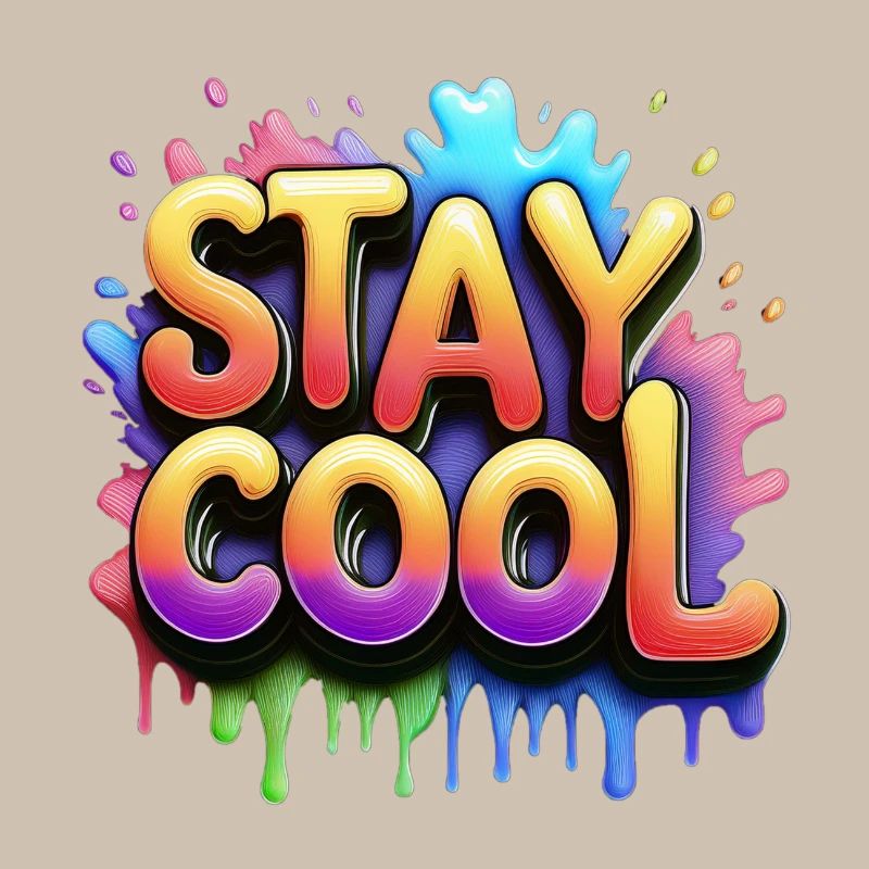 Stay cool text 3d