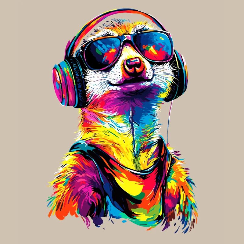 Lunettes de soleil suricate coloré mignon suricate