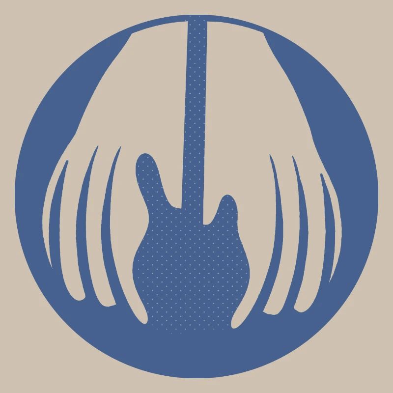 Guitar being held by two hands in this fun optical