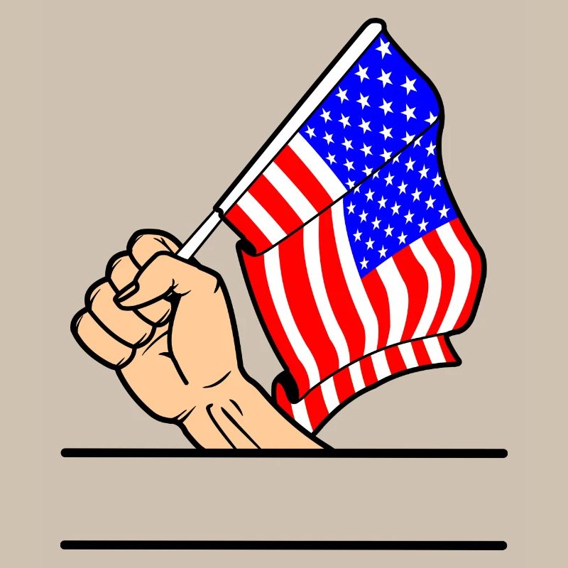 Espace de texte du poing du drapeau des États-Unis