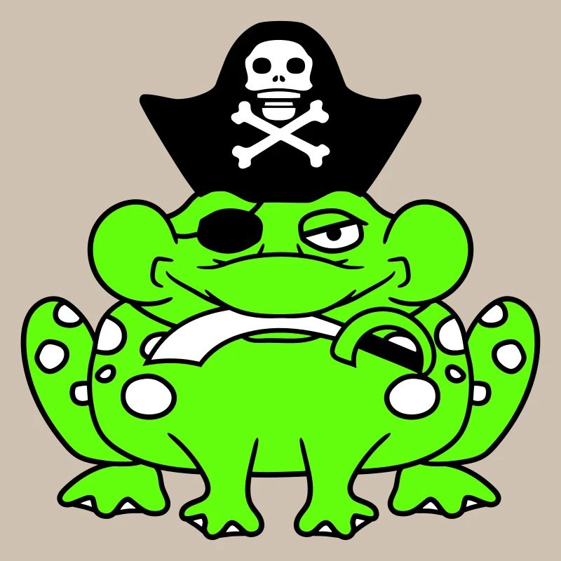 Frog Captain Cap Toad Funny Comic Cartoon