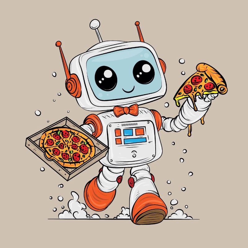 Robot Multitâche Livrant la Pizza Rapidement