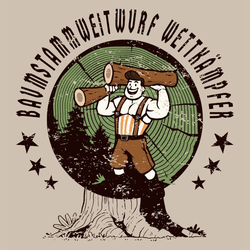 Tree trunk throwing competitors