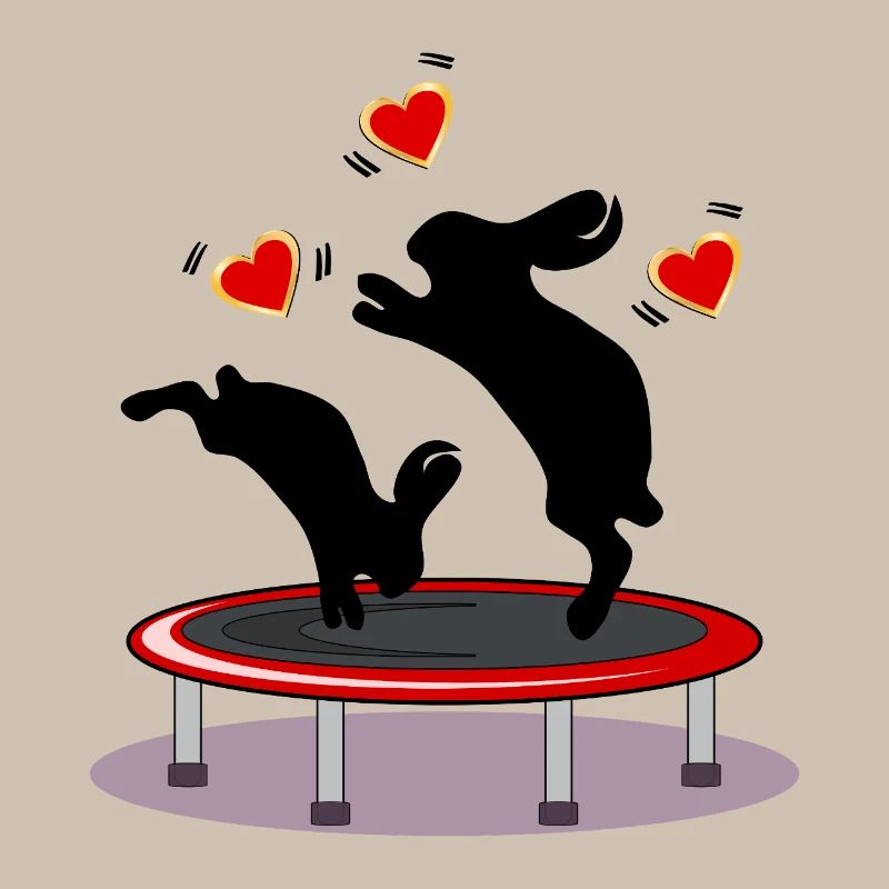 EASTER BUNNY BUNNY TRAMPOLINE EASTER HEARTS