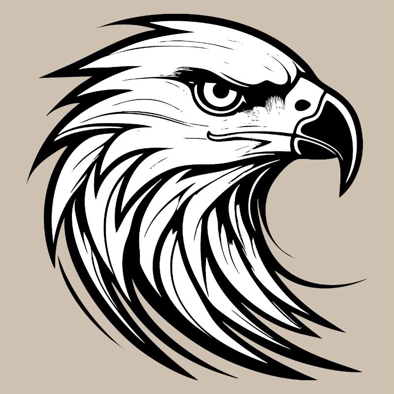 Stylish Eagle Portrait Silhouette