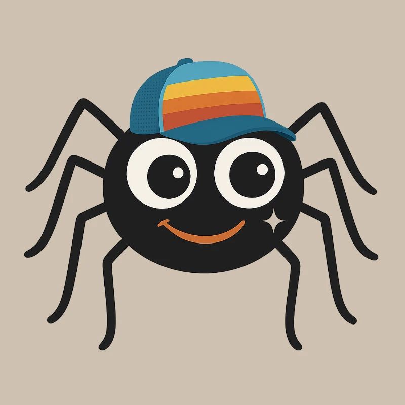Araignée cool avec casquette rétro – mignonne et effrontée