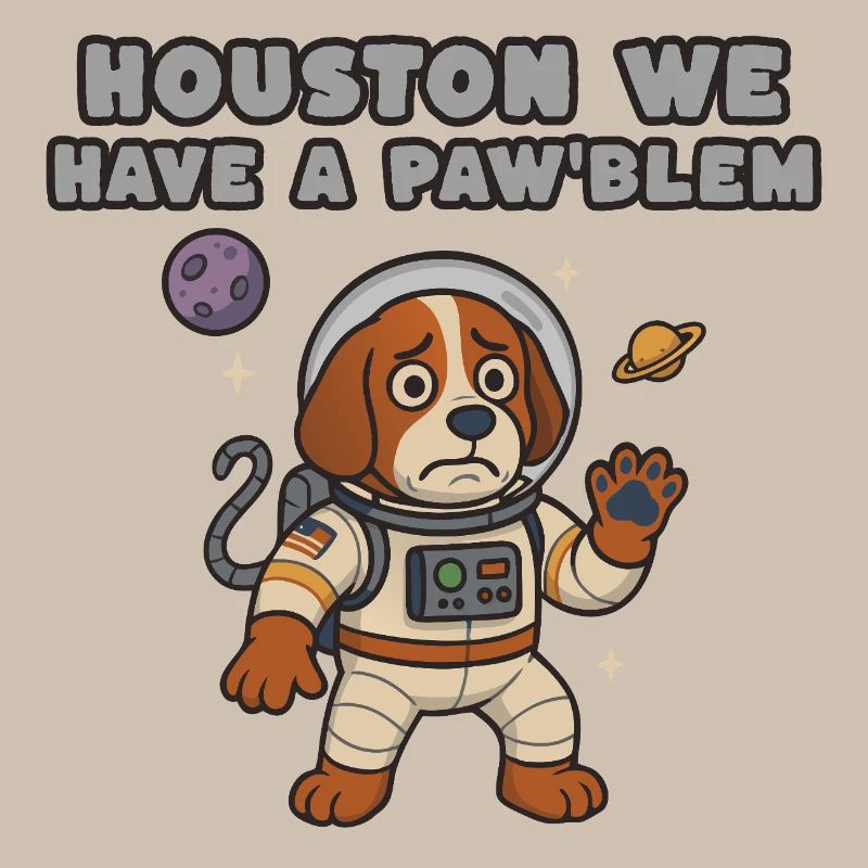 Chien de l’espace en combinaison spatiale – Paw’blem