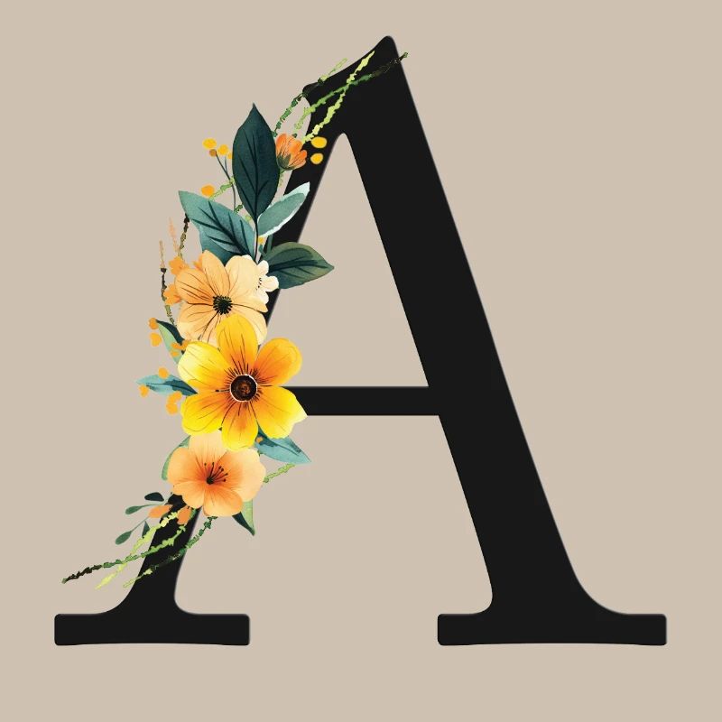 A Monogram, Floral, Personalizable