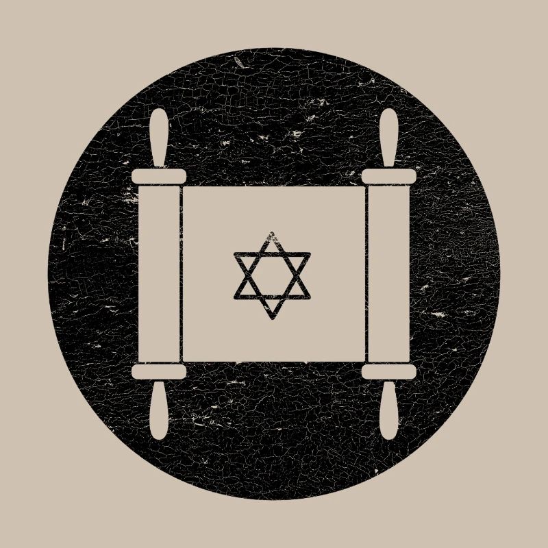 Torah scroll in a black circle