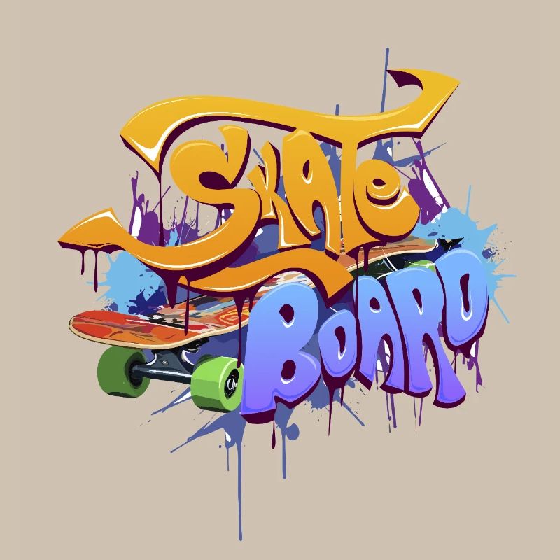 Conception de planche de skate graffiti