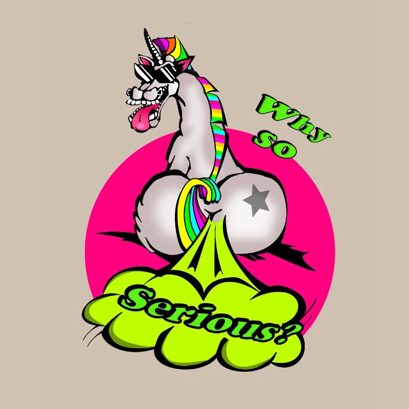 Ein buntes Einhorn mit einer humorvollen Botschaft