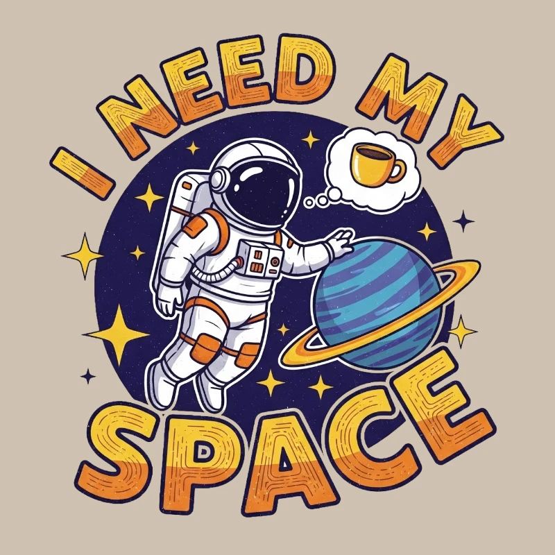 Amitié spatiale avec rêve de café
