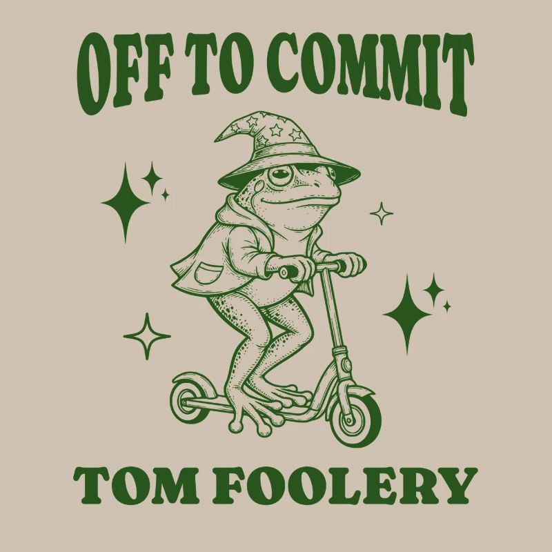 Off To Commit Tom Foolery Drôle Grenouille Illustration