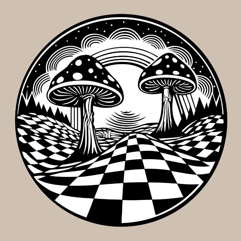 Conception paysagère de champignons psychédéliques