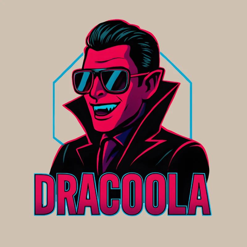 Dracula Dracoola Neon Illustration Rétro