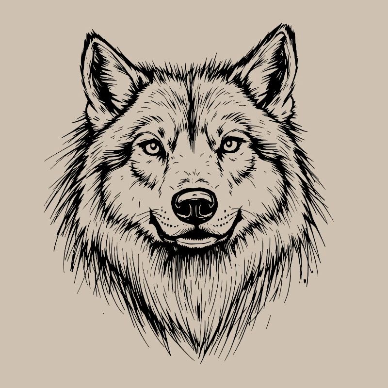 Wolf Head Line Style