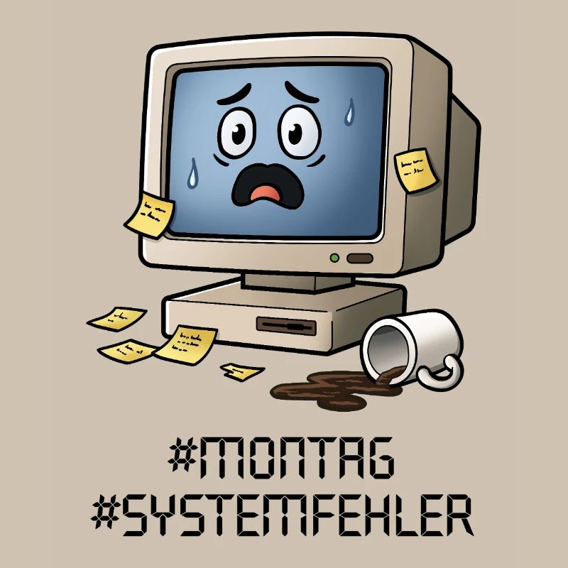 #Montag #Systemfehler – Retro-PC, Kaffee&Bürohumor