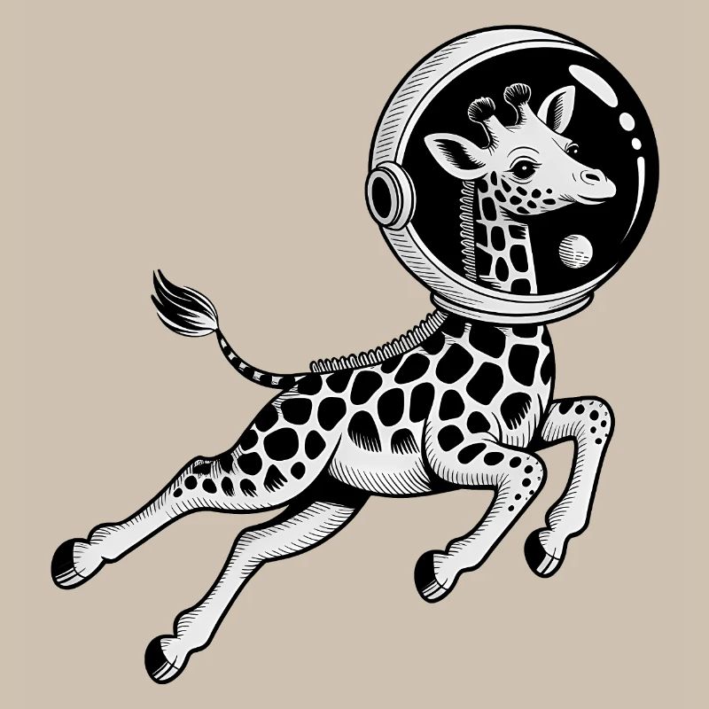 Girafe dans l'espace - Logo Cool Astonomy