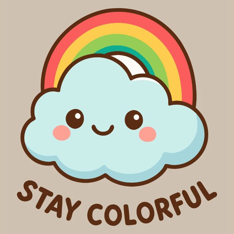 Cute cloud rainbow graphic