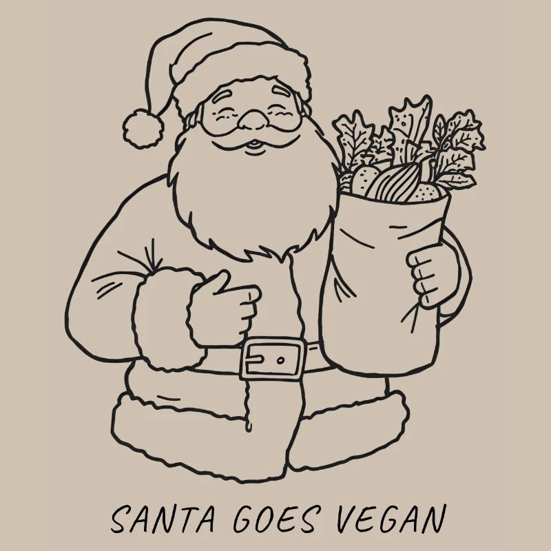 Le Père Noël devient végétalien - Design de Noël amusant