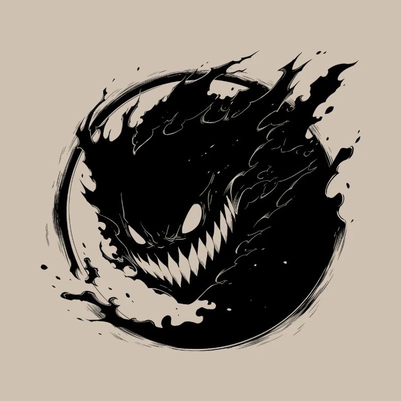 Dunkler Shadings-Vektor mit Dämonengesicht