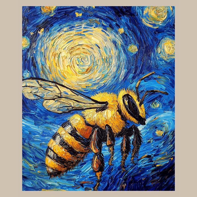Bee Van Gogh Style Starry Night