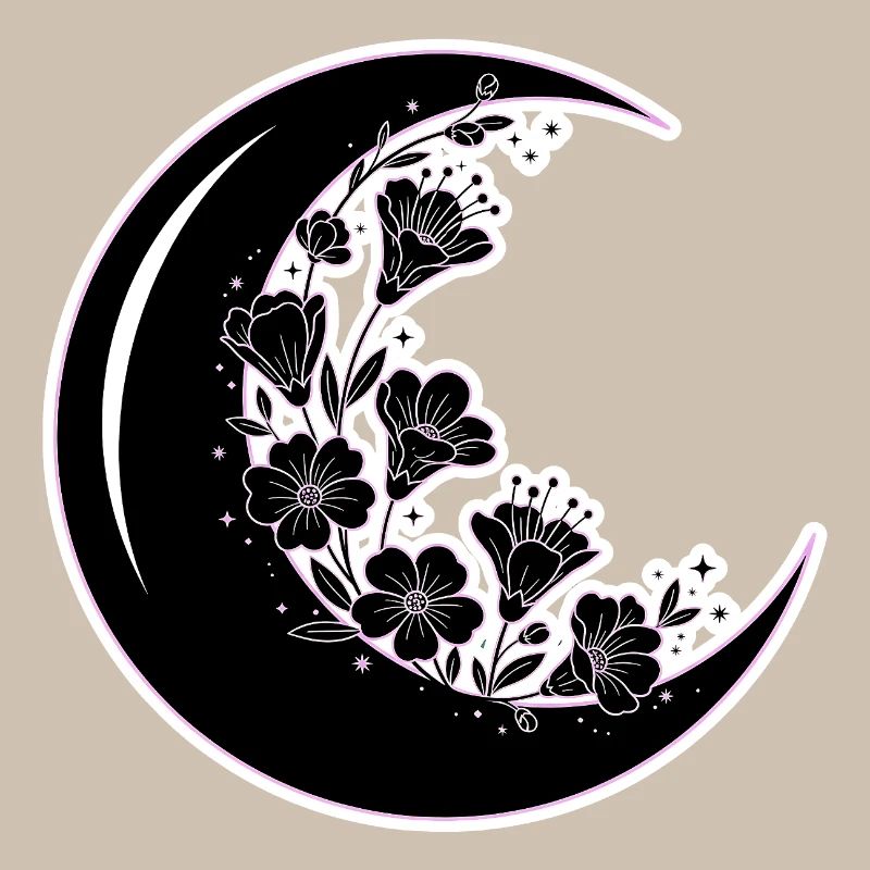 Blumen Mondphase Illustration