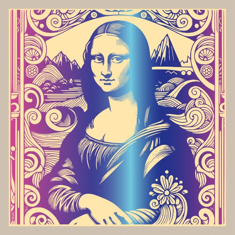 Frau Portrait mona lisa regenbogen modern paris
