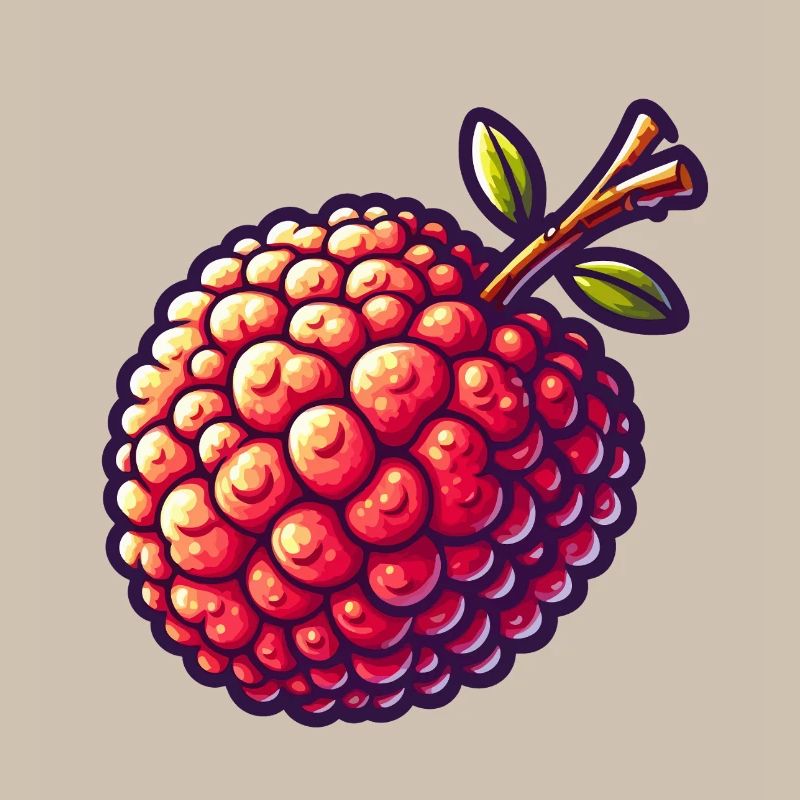 Litschi Pop Art Rot