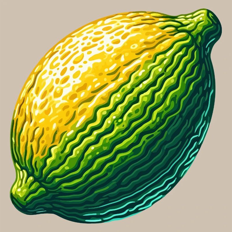 Citron abstrait en vert-jaune texturé