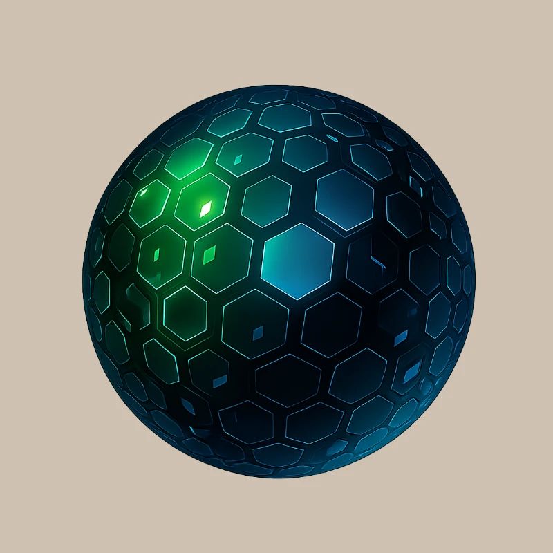 Sphère hexagonale néon