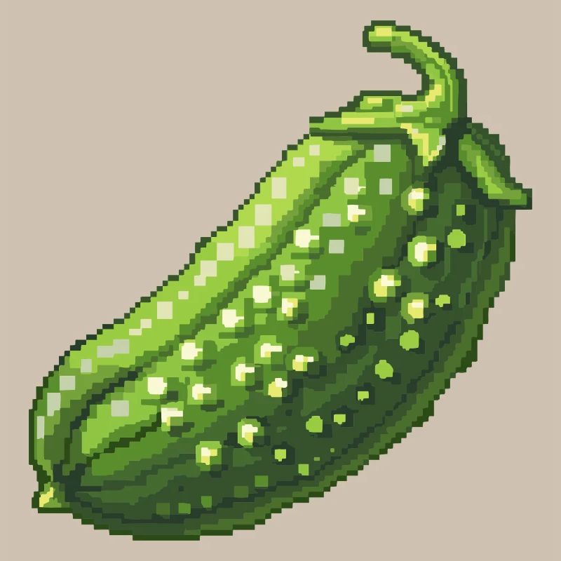 Pixel Cucumber Retro Green