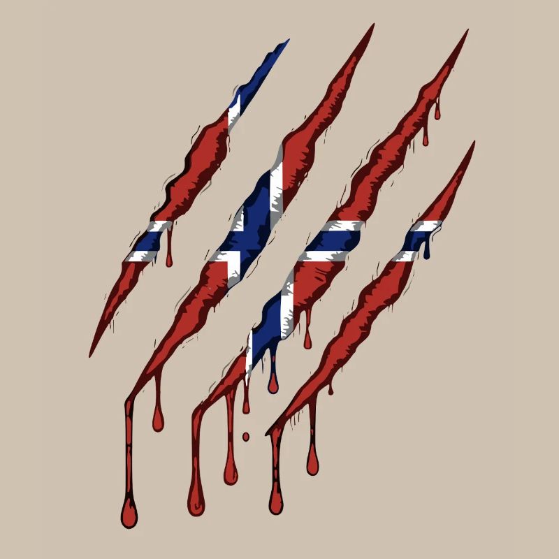 Norway Claw Norge Flag Scratch Mark