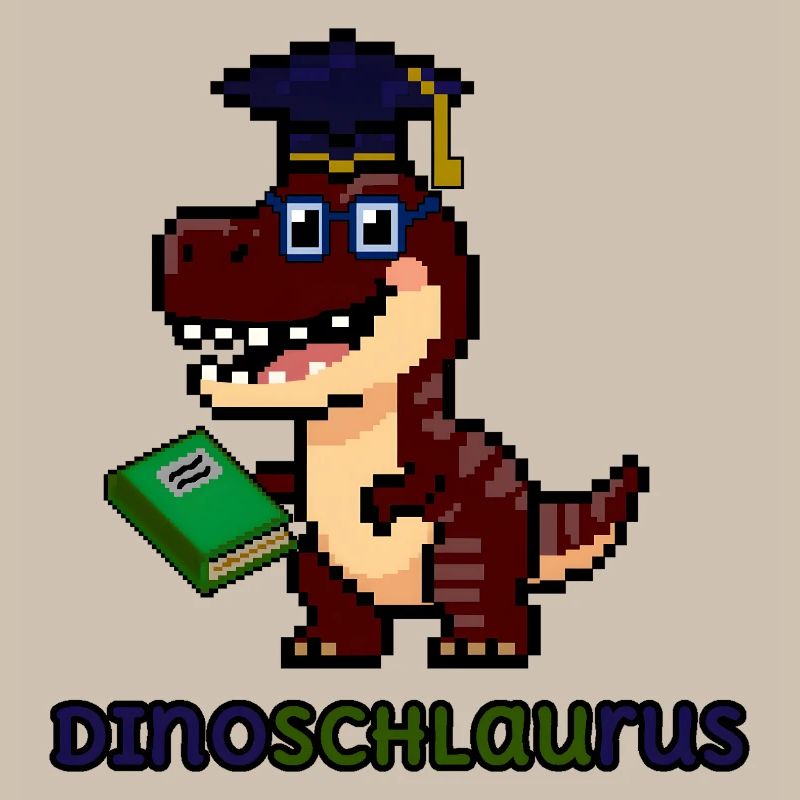 DinoSCHLAUrus - Pixel Art Dinosaurier mit Buch 🦖