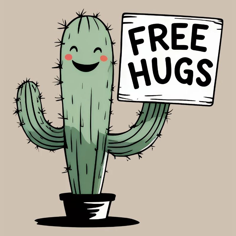 Cactus avec signe de câlins gratuits
