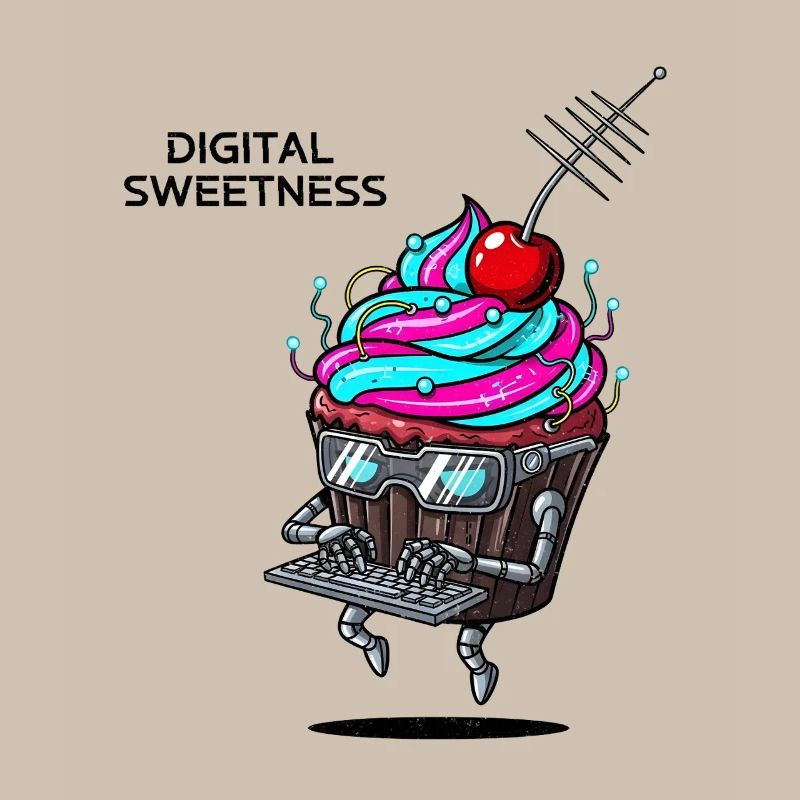 Cyber Cupcake with Keyboard Robot