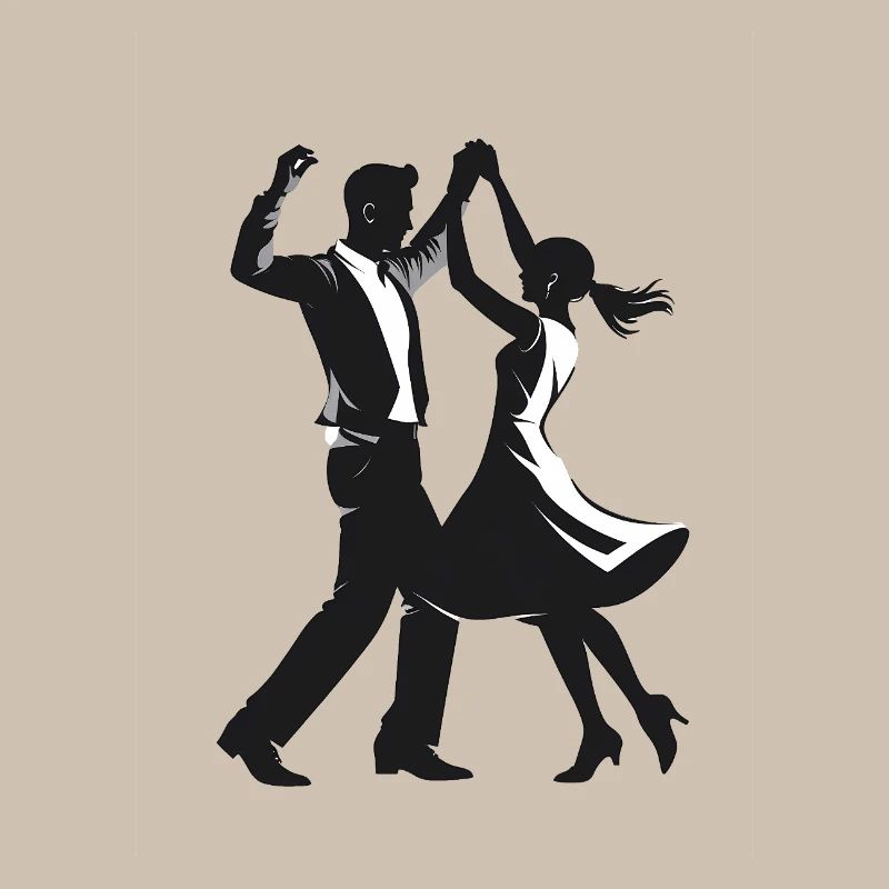 Dancing Couple - Cool Silhouette Logo