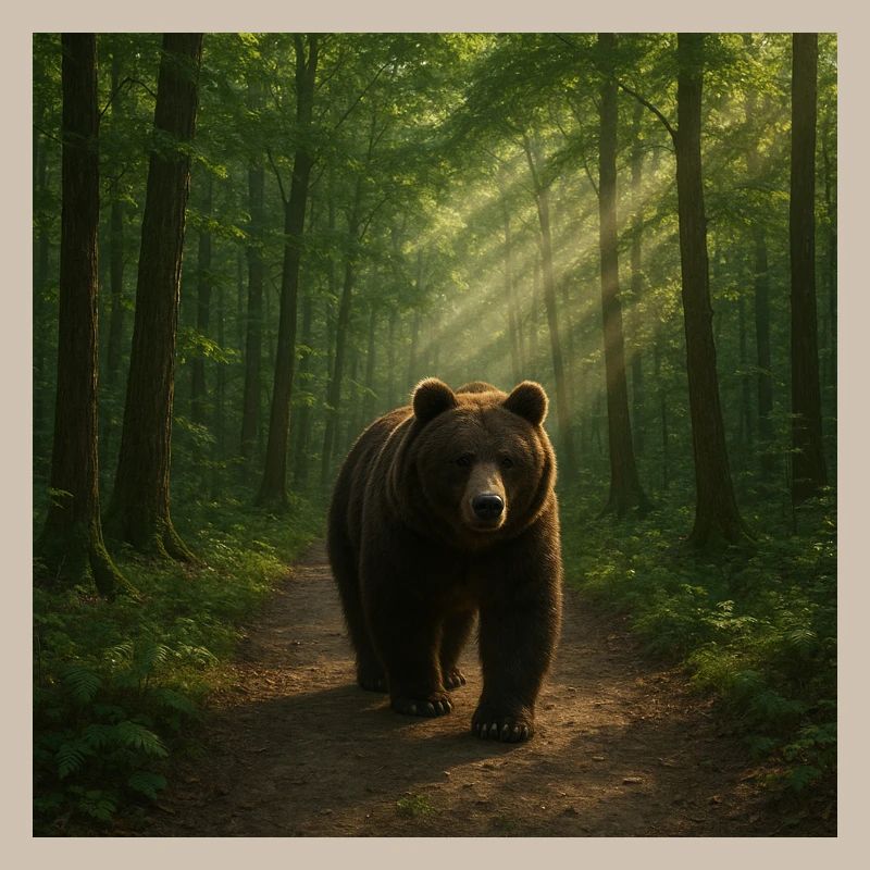 Rayons de soleil Ours dans la forêt