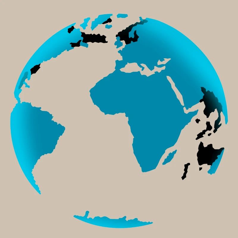 Globe Bleu Noir Néon