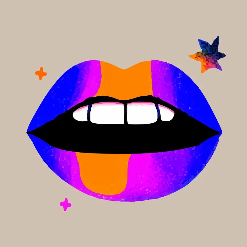Neon Rainbow Lips