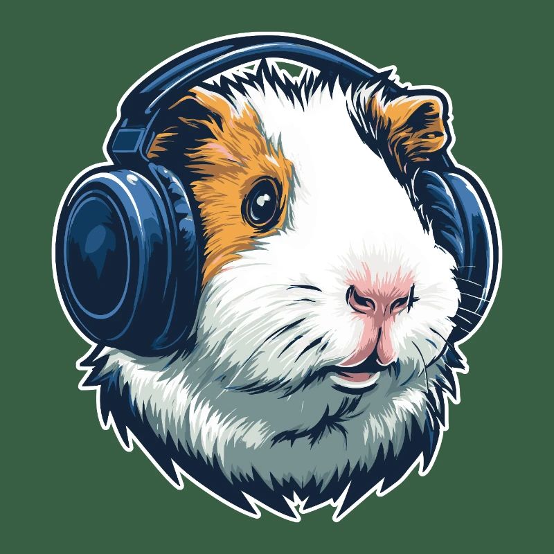 Cochon d’Inde avec casque | Conception musicale