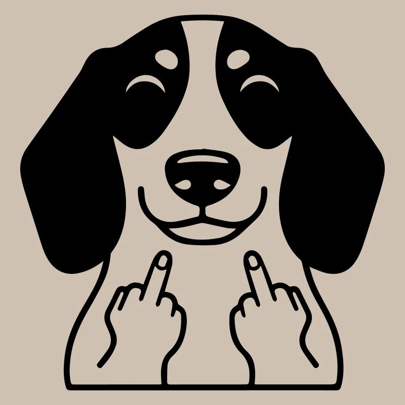Frecher Dackel zeigt Mittelfinger – Lustiger Comic