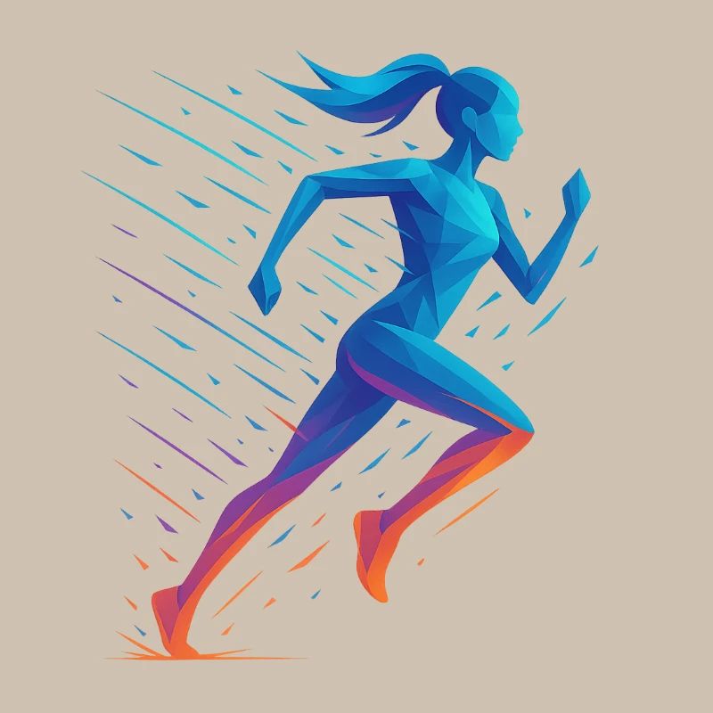 Geometric runner in motion