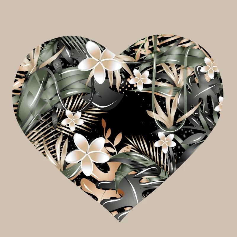 Exotic jungle heart with tropical pattern